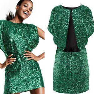 H&M Green Sequin Mini Dress